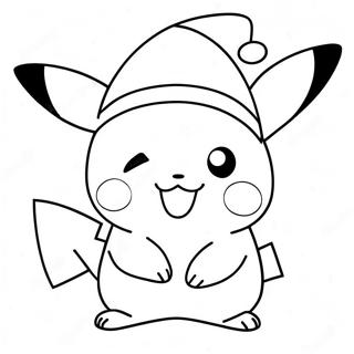 Pikachu In Santa Hat Coloring Page 5002-4169