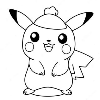 Pikachu In Santa Hat Coloring Page 5002-4172