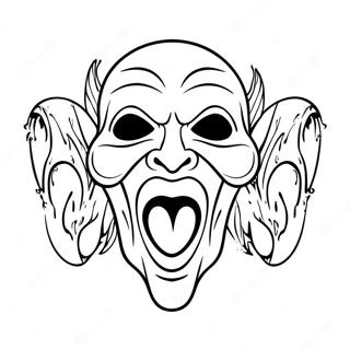 Creepy Scream Mask Coloring Page 50033-40062