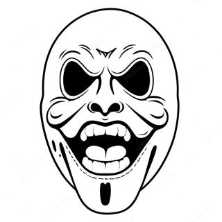 Creepy Scream Mask Coloring Page 50033-40063