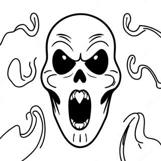 Creepy Scream Mask Coloring Page 50033-40064