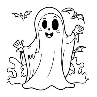 Spooky Halloween Ghost Coloring Page 50073-40109