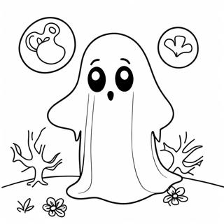 Spooky Halloween Ghost Coloring Page 50073-40110