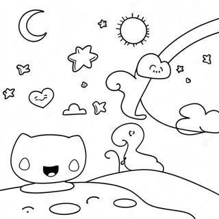 Dreamy Night Sky Coloring Page 50093-40115