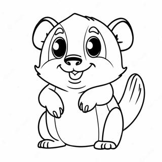 Cheerful Hufflepuff Badger Coloring Page 50103-40122