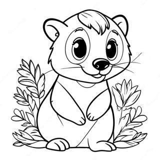 Cheerful Hufflepuff Badger Coloring Page 50103-40123