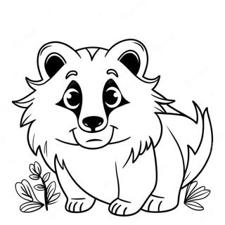 Cheerful Hufflepuff Badger Coloring Page 50103-40124