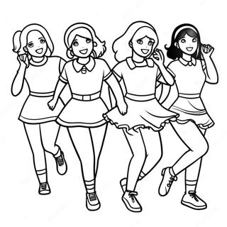 Twice Members Dancing Coloring Page 50113-40129