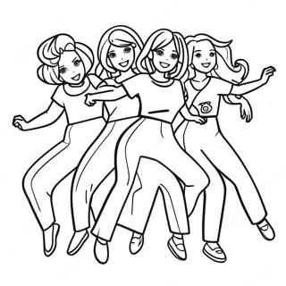 Twice Members Dancing Coloring Page 50113-40130