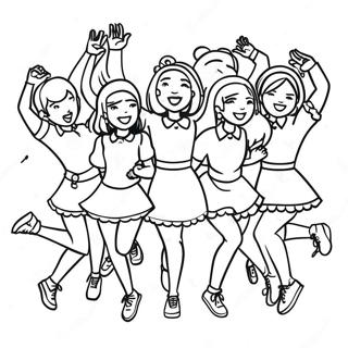 Twice Members Dancing Coloring Page 50113-40131