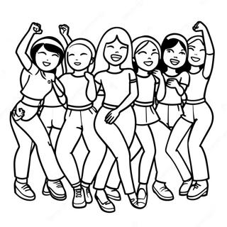 Twice Members Dancing Coloring Page 50113-40132