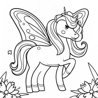 Unicorn Butterfly Coloring Page 50152-40156