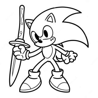 Sonic With A Sword Coloring Page 50202-40199