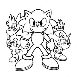 Sonic The Hedgehog Battling Enemies Coloring Page 50203-40201