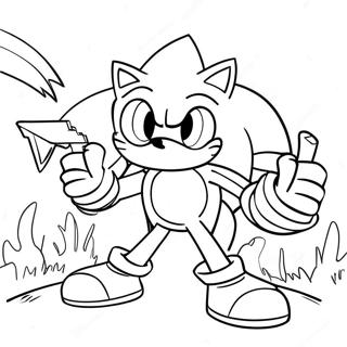 Sonic The Hedgehog Battling Enemies Coloring Page 50203-40202