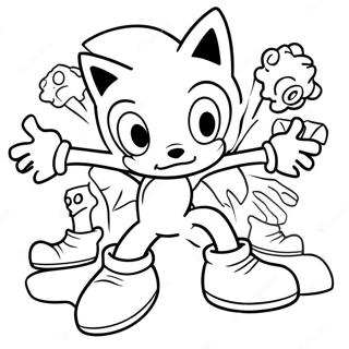 Sonic The Hedgehog Battling Enemies Coloring Page 50203-40204