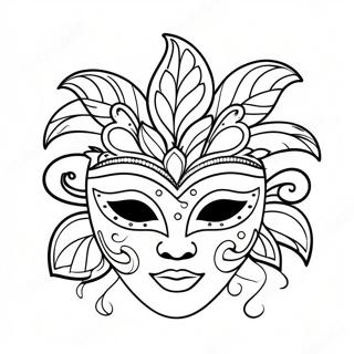 Colorful Carnival Mask Coloring Page 50213-40209