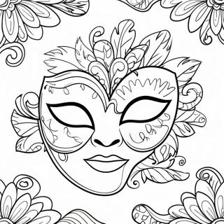 Colorful Carnival Mask Coloring Page 50213-40211