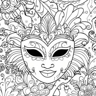 Colorful Carnival Mask Coloring Page 50213-40212