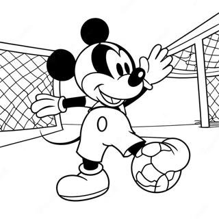 Mickey Mouse Playing Soccer Coloring Page 50293-40271