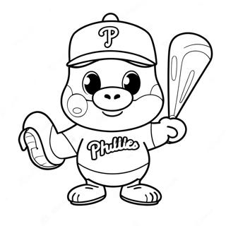 Cute Phillies Mascot Coloring Page 5032-4190