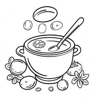 Stone Soup Story Scene Coloring Page 50332-40302