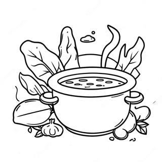 Stone Soup Story Scene Coloring Page 50332-40303