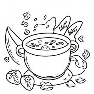 Stone Soup Story Scene Coloring Page 50332-40304