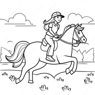 Horseback Riding Girl Coloring Pages