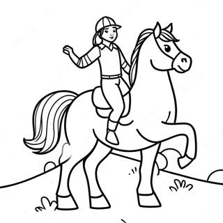 Adventurous Girl Riding A Majestic Horse Coloring Page 50363-40325