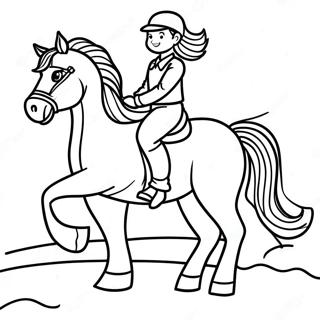 Adventurous Girl Riding A Majestic Horse Coloring Page 50363-40326