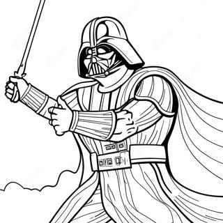 Darth Vader In Battle Coloring Page 50393-40353