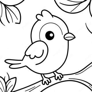 Cute Blue Bird Sitting On A Branch Coloring Page 50403-40361