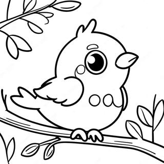 Cute Blue Bird Sitting On A Branch Coloring Page 50403-40362