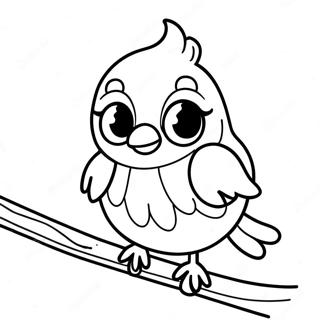 Cute Blue Bird Sitting On A Branch Coloring Page 50403-40363