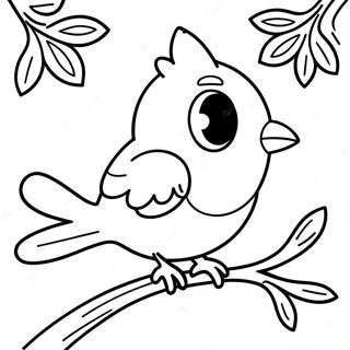 Cute Blue Bird Sitting On A Branch Coloring Page 50403-40364