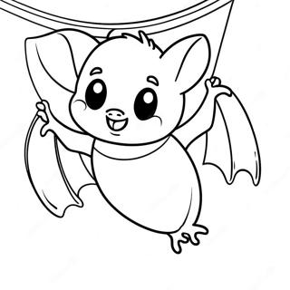 Cute Bat Hanging Upside Down Coloring Page 50453-40398