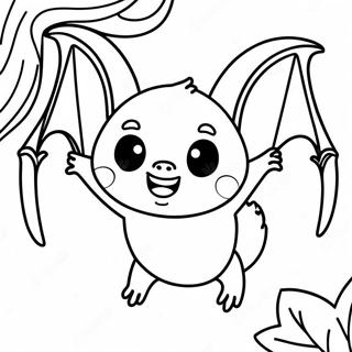 Cute Bat Hanging Upside Down Coloring Page 50453-40399