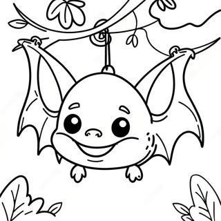 Cute Bat Hanging Upside Down Coloring Page 50453-40400