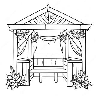 Colorful Sukkah With Decorations Coloring Page 50463-40404