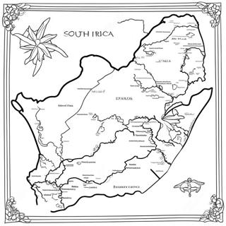 South Africa Map Coloring Page 50502-40436