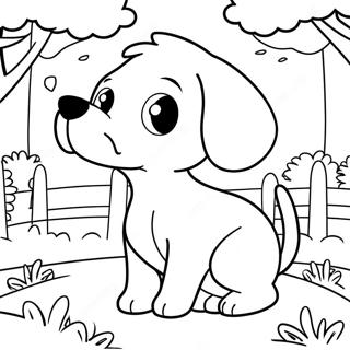 Cute Anime Dog In A Park Coloring Page 50523-40454