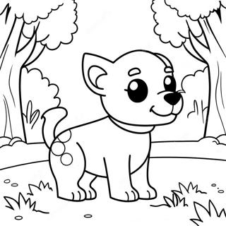 Cute Anime Dog In A Park Coloring Page 50523-40455