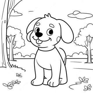 Cute Anime Dog In A Park Coloring Page 50523-40456