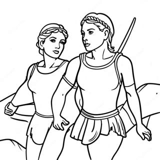 Adventurous Diana And Roma Coloring Page 5052-4212