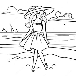 Barbie At The Beach Coloring Pages