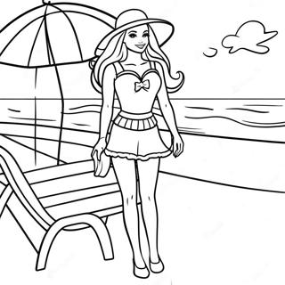 Barbie At The Sunny Beach Coloring Page 50532-40458