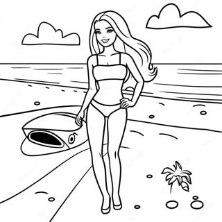 Barbie At The Sunny Beach Coloring Page 50532-40459