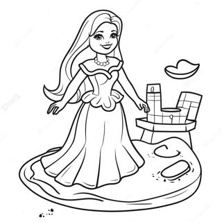 Barbie Building Sandcastles Coloring Page 50533-40461