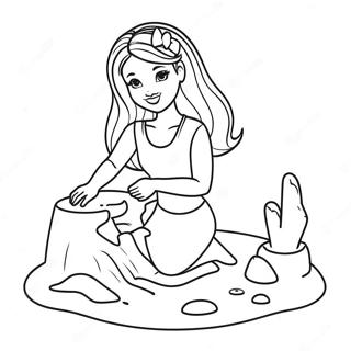 Barbie Building Sandcastles Coloring Page 50533-40462